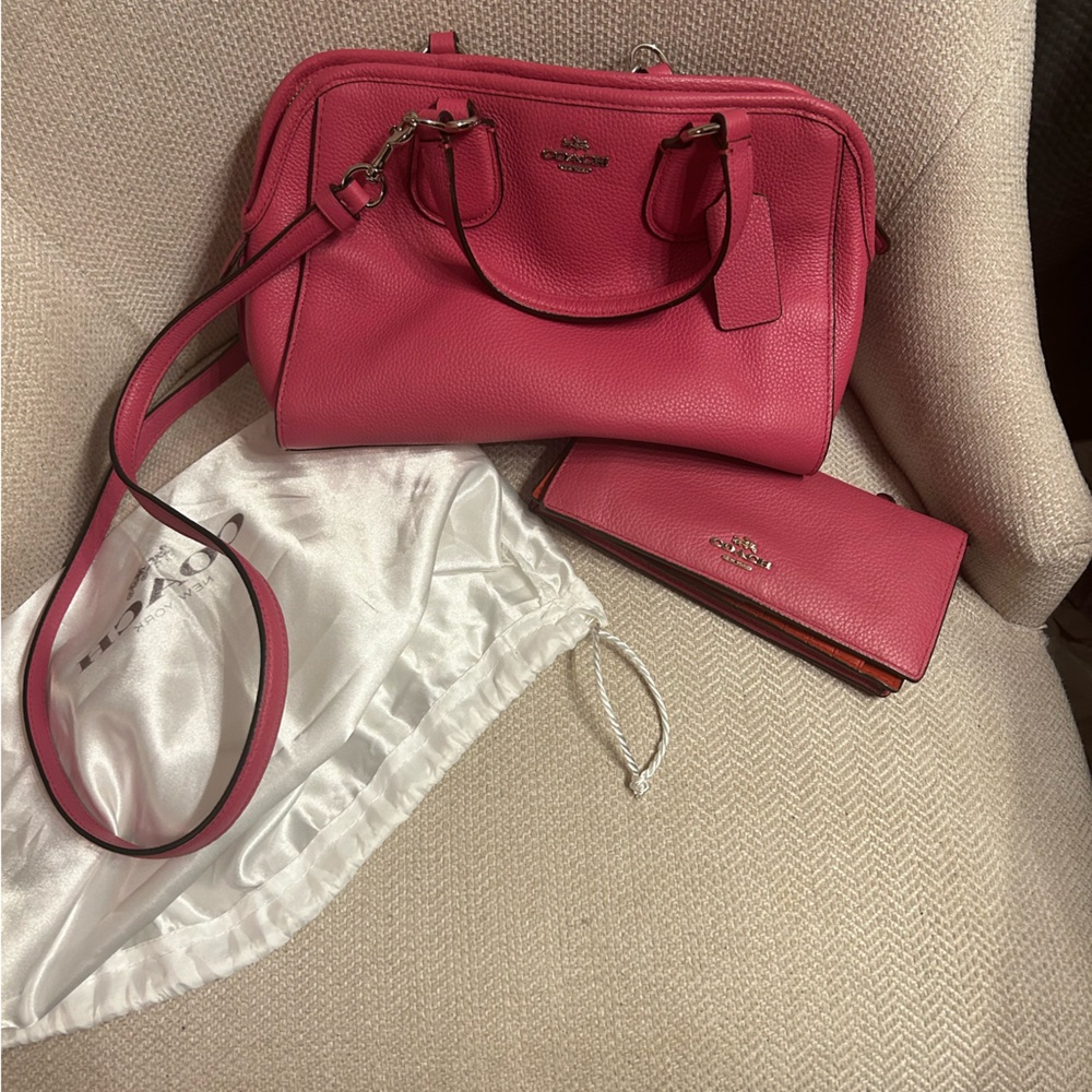 Pink Coach purse and wallet